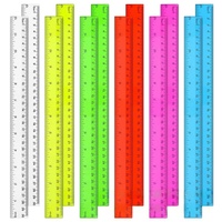 Règles en plastique colorées promotionnelles de 30 cm (12 pouces) pour étudiants, logo personnalisé, règle droite, papeterie et fournitures scolaires