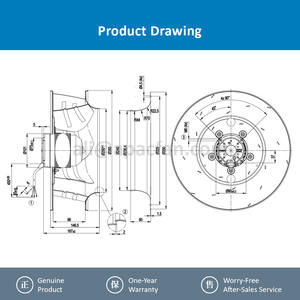 ebmpapst R4E355-AK05-05 230VAC 1400/1600RPM 180/260W 0.8/1.14A Roulement à billes HVAC Unité de traitement d'air de salle de nettoyage FFU ODM/OEM - Product Image 4