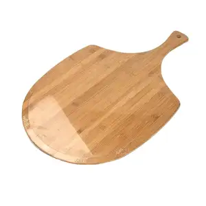Arch shape Handle Natural Bamboo 12 Inch Pizza Peel Cutting Serving Board