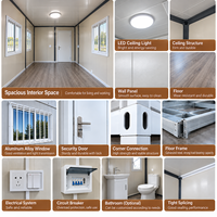Maison conteneur extensible à double aile de 20 pieds avec câblage préinstallé, préfabriquée, pour hébergement du personnel - Remise en gros