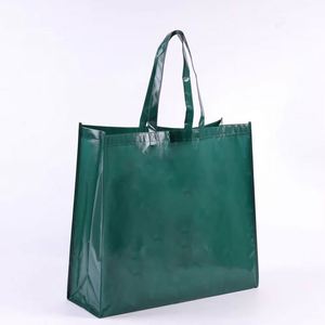 Sac de courses réutilisable écologique personnalisé en PP laminé non tissé avec logo, style pliable - Product Image 1