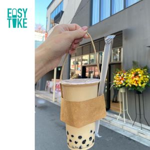 New Product Coffee Paper <b>Cup</b> Sleeve with Handle Waterproof Eco-Friendly Biodegradable Superior Quality Support Holder - Product Image 6