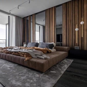 <span class=keywords><strong>Lit</strong></span> bas <span class=keywords><strong>japonais</strong></span> moderne et simple 1,5 m <span class=keywords><strong>Lit</strong></span> double Tatami avec rangement en bois avec 2 tables de chevet pour meubles de chambre à coucher - Product Image 6