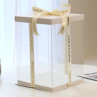Boîte d'Emballage à Gâteau en Plastique PET Transparent Clair Sur Mesure pour Emballage Cadeau de Mariage, Remise en Gros