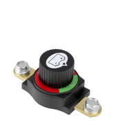 Interrupteur de coupure de batterie noir 12V-48V à 2 voies avec borne latérale en cuivre pour voiture, camping-car, bateau