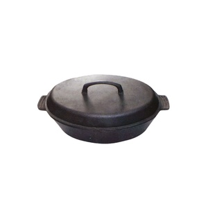 Marmite hollandaise ronde en <span class=keywords><strong>fonte</strong></span> antiadhésive 10QT <span class=keywords><strong>pour</strong></span> extérieur avec couvercle, personnalisable, vente en gros, compatible four, gaz et <span class=keywords><strong>induction</strong></span> - Product Image 1