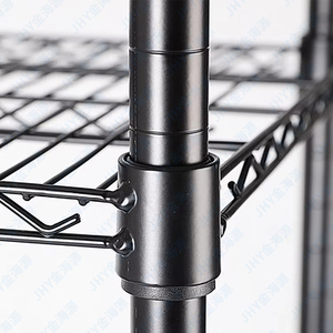 Rak Penyimpanan 5 Tingkat Warna Hitam, Rak Kawat Baja yang Dapat Disesuaikan, Rak Penyimpanan Serbaguna, Rak <span class=keywords><strong>Display</strong></span> Logam untuk Dapur, Garasi, Lemari - Product Image 5