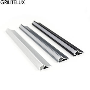 Profilé en aluminium LED oblique à 45 degrés encastré à l'avant pour éclairage de présentoirs, bibliothèques et armoires - Product Image 1