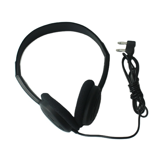 Double Pin Wired Plastic Airline Headset Earphone