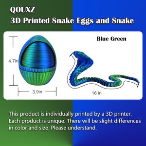 Huevo de Serpiente Congelado Impreso en 3D, Lindo Juguete Antiestrés de Cristal, Azul Verde, Engranaje Giratorio para Escritorio Ejecutivo, Animales, Decoración para el Hogar y la Oficina, Hecho de Plástico - Product Image 6