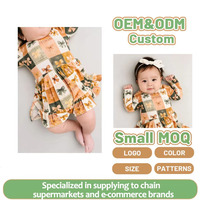 Prêt à Expédier Casual Boutique Robe à Manches Longues pour Filles Automne Floral Butterfly Bow Print Wholesale Kids Set