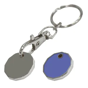 2D Custom Logo Runde Supermarkt Metall Einkaufs wagen Pfund Schlüssel anhänger Schlüssel bund Trolley Münze