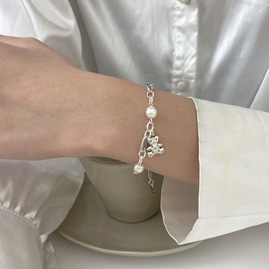 Pulsera de Perlas con Diseño de Oso Fresa en Plata de Ley 925, Joyería para Mujer, Regalo - Product Image 2