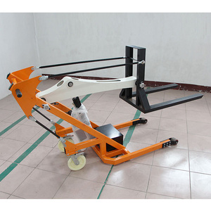 Apilador Autocargable Portátil, Elevador de Palés Semieléctrico, Plataforma Elevadora Hidráulica de 500 kg, Altura de Elevación de 1.3-1.6 m para Camión HGTP.LT - Product Image 5