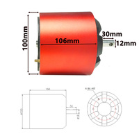 100106 10KW moteur de planche de surf électrique refroidissement par eau moteur à courant continu sans brosse Jet Board aimant Permanent pour la Propulsion sous-marine