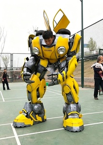 Costume de cosplay réaliste Transformers Movie Bumblebee unisexe avec éclairage LED, tenue intégrale pour fête, en stock - Product Image 4