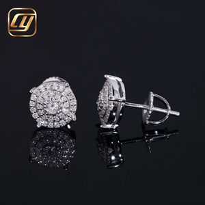 Pendientes de Diamantes Redondos Creados en Laboratorio con Certificación IGI, Plata 925, Seis Puntas, para Mujer y Hombre, Regalo de Boda, Venta al Por Mayor - Product Image 2