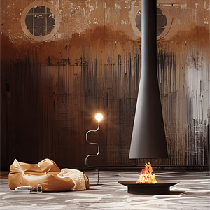 Cheminée murale en métal sur mesure, chauffage au bioéthanol, intérieur, villa, chauffage décoratif économe en énergie - Product Image 4