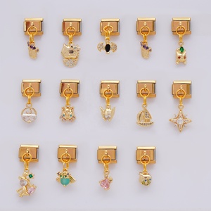 Novedad: Dijes Colgantes Italianos de Acero Inoxidable Dorado al por Mayor para Pulseras - Product Image 1