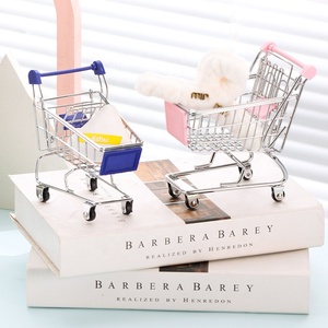 Petit chariot de supermarché charrette à bras jouet ornements décoratifs <span class=keywords><strong>mode</strong></span> métal stockage mini chariot - Product Image 4