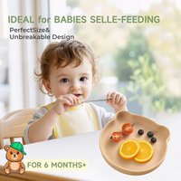 Nouvelle assiette pour bébé en silicone de qualité alimentaire classique et durable, vaisselle pour enfants, assiette à ventouse divisée pour l'alimentation des enfants, repas des tout-petits