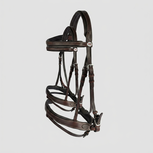 Bridon de dressage en cuir marron – Équipement d'équitation durable et réglable avec taille et logo personnalisables à prix de gros - Product Image 1