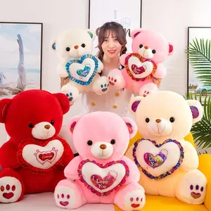 Valentine Day Teddy Bear with Heart Soft Personalized Teddy Bear