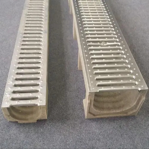 <span class=keywords><strong>Caniveau</strong></span> de drainage souterrain U300-300 pour allée, canal de drainage en résine et béton avec couvercle en acier inoxydable - Product Image 4