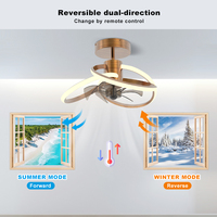 Ventilateur de plafond moderne électrique en plastique avec télécommande LED, moteur silencieux à 6 vitesses, 8 pales, éclairage, pour usage extérieur et hôtelier, économie d'énergie