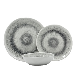 Rétro Splash-Ink Mélamine Dîner Ensemble Commerce Extérieur Fourniture Ins Style Irrégulier Assiette Saladier Vaisselle Motif Type Plante - Product Image 5