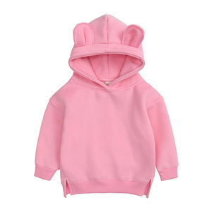 Sweat à capuche enfant personnalisé pour le printemps et l'automne, haut en polaire à capuche, tenue de famille à oreilles d'ours, sweatshirts - Product Image 2