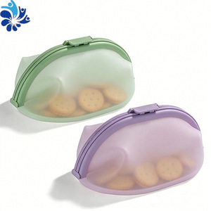 Silicone Food Storage Bags Mint Green <b>Large</b> Capacity Reusable Freezer <b>Safe</b> For Snacks And Fruits - Product Image 3