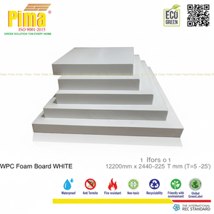 Feuille de panneau de mousse de PVC de WPC 25mm épaisseur 0.6G/cm3 densité couleur blanche panneaux décoratifs anti-termites recyclables pour chambre à coucher - Product Image 1