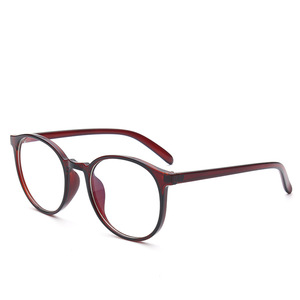 Gafas ópticas redondas con montura completa de policarbonato para mujer, lentes transparentes marrones, ancho de montura medio, patrón sólido - Product Image 5