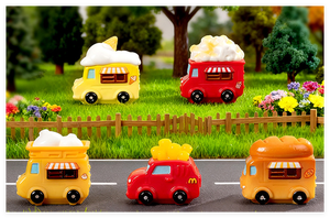Modèle miniature en résine peinte à la main, style dessin animé, thème féerique et amour, représentant des glaces, du pain, des frites, du popcorn, pour voiture miniature, pot de fleurs succulentes, maison et bureau - Product Image 6