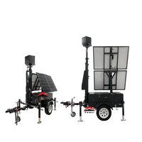 Remorques de sécurité CCTV mobiles à déploiement rapide avec panneaux solaires pliables et rotatifs pour tout environnement