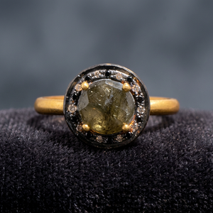 Anillo Infantil con Piedra de Labradorita, Anillos de Uso Diario, Anillos de Plata Chapados en Oro de 18k para Aniversario, Hechos a Mano - Product Image 4