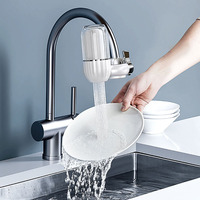 Filtre à eau domestique pour camping-car monté sur robinet en céramique à charbon actif manuel, double sortie, plastique de qualité alimentaire, 1200 GPD