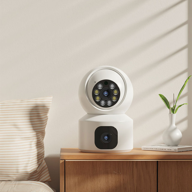 Free Logo V380 Home Indoor Surveillance Camera WIFI Double Lens Camera 4MP 360 Degree Security Camer