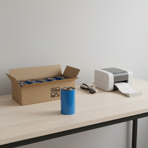 ริบบิ้นถ่ายโอนความร้อนแบบแว็กซ์ 110 มม. x 300 ม. หมึกสีดำด้านนอกแกน 1 นิ้ว สำหรับใช้กับเครื่องพิมพ์ฉลากบาร์โค้ด - Product Image 1