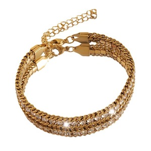 Wholesale Cheap Gold Plated <b>Crystal</b> Rhinestone Geometric Trendy Necklace Pendant <b>Stud</b> <b>Earrings</b> Free Samples Fashion Bangles - Product Image 5