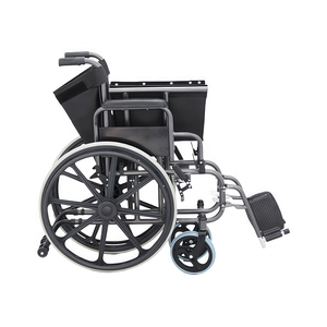 Fauteuil roulant manuel en acier robuste pour personnes âgées et handicapées adapté à la clinique à domicile de l'hôpital - Product Image 3