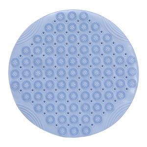 Tapis antidérapant pour salle de bain, rond, bleu ciel, en fibre de polyester, design moderne, pour la douche, les toilettes, le sol - Product Image 3