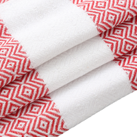 Serviettes de plage turques en coton biologique super doux en gros, serviettes de hammam à séchage rapide, écologiques, à motifs géométriques