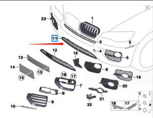 51117176282 convient à la partie inférieure de la grille de pare-chocs avant <span class=keywords><strong>BMW</strong></span> <span class=keywords><strong>X6</strong></span> <span class=keywords><strong>E71</strong></span> - Product Image 6