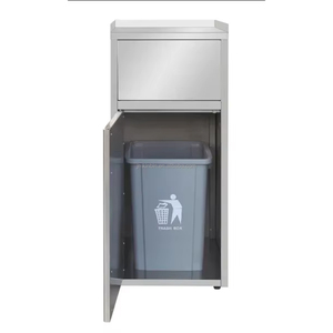 Self-Service Buffet Waste <b>Bin</b> with Dish <b>Storage</b> Tray Restaurant Food Waste & Plate Collection Cabinet for Hotel Canteen - Product Image 1