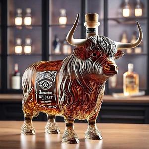 Decantador de Whisky de Vidro Transparente Moderno de 350ml, Criativo em Forma de Boi, Presente Empresarial Personalizado de Fábrica, Novo Produto - Product Image 3
