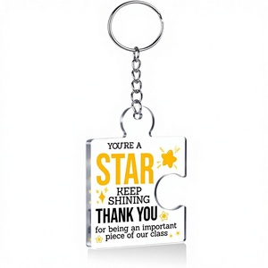 Llaveros de acrílico y metal con diseño de rompecabezas 'You Are Star', paquete de 12 unidades, regalo empresarial, recompensas para profesores y el aula, bonitos regalos de graduación - Product Image 3
