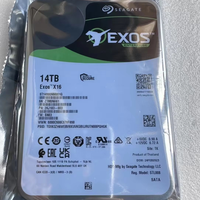 Original NEW Sea-gate 14TB HDD Exos X16 ST14000NM001G  SATA 6Gb/s 7200RPM 256MB Cache 3.5Inch Enterprise Hard Disk Drive