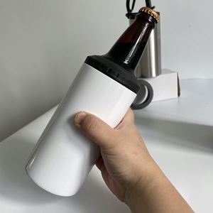 Free Shipping 12Oz Skinny Blank Sublimation White 4-In-1 Can Bottle Cooler for Diy Printing - Product Image 3